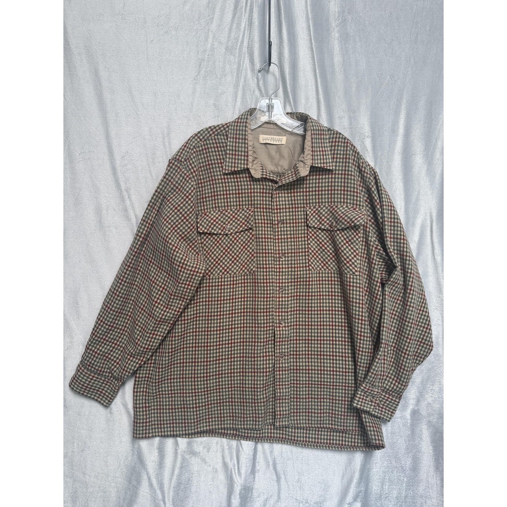 Claybrooke Outdoors Shirt Jacket Mens Extra Large Plaid Lined Made in‎ England